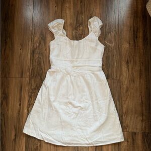 Hollister Cream Smocked Bodice Sundress